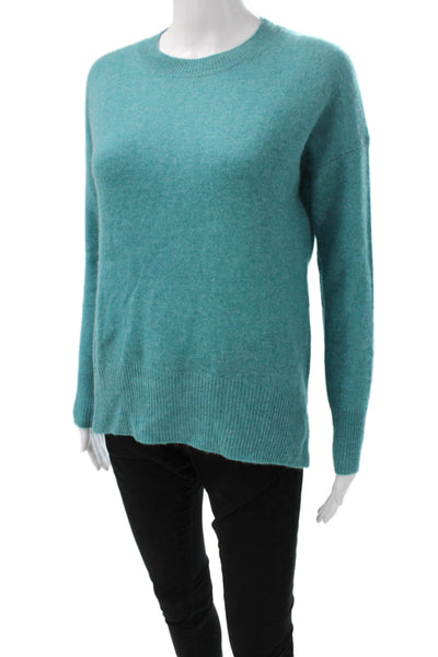 Magaschoni Women Pullover Cashmere Sweater Green Crew Neck Long Sleeve Size XS