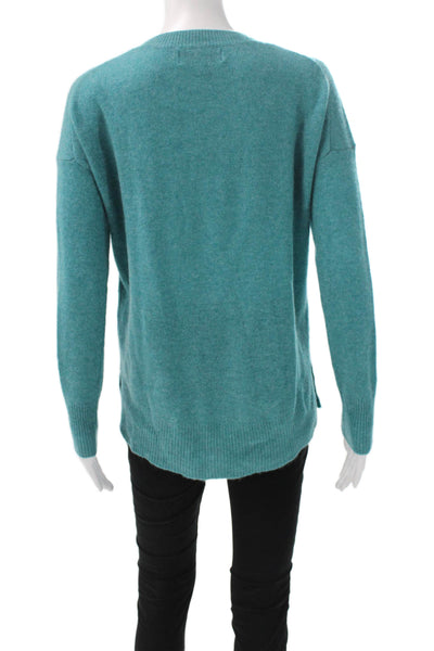 Magaschoni Women Pullover Cashmere Sweater Green Crew Neck Long Sleeve Size XS