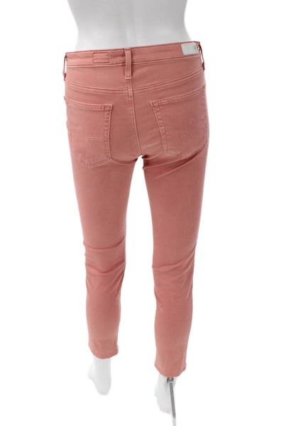 AG Adriano Goldschmied Womens Skinny Pink Jeans Cotton Size 26