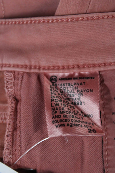 AG Adriano Goldschmied Womens Skinny Pink Jeans Cotton Size 26