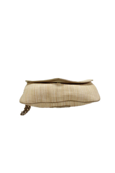 Cole Haan Womens Metallic Leather Trim Wristlet Clutch Bag Gold