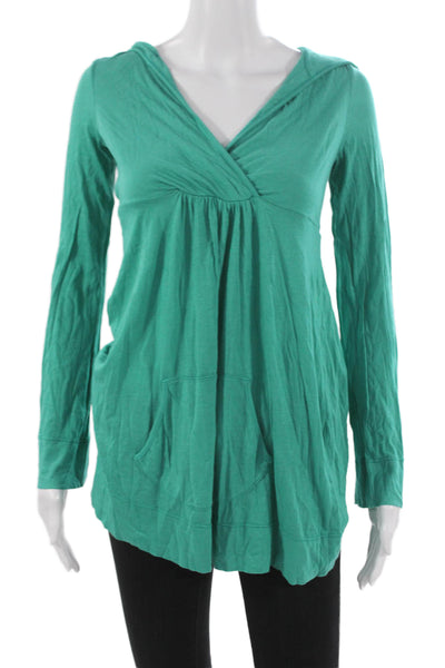 Splendid Womens Green V-Neck Long Sleeve Tunic T-Shirt Size M