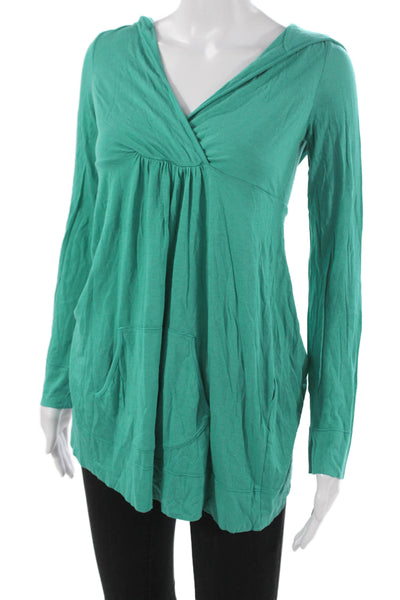 Splendid Womens Green V-Neck Long Sleeve Tunic T-Shirt Size M