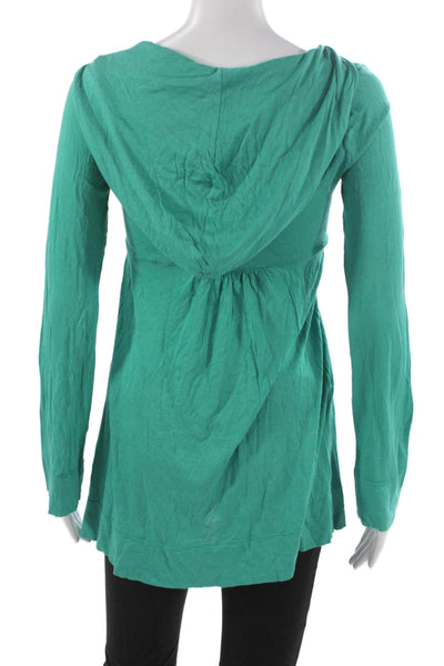 Splendid Womens Green V-Neck Long Sleeve Tunic T-Shirt Size M
