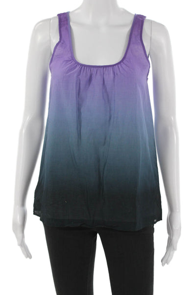 Theory Womens Purple Cotton Scoop Neck Sleeveless Basic Tank Size S