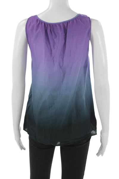 Theory Womens Purple Cotton Scoop Neck Sleeveless Basic Tank Size S
