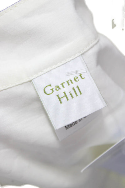 Garnet Hill Womens Tunic Blouse V-Neck Long Sleeve White 100% Cotton Size 2P