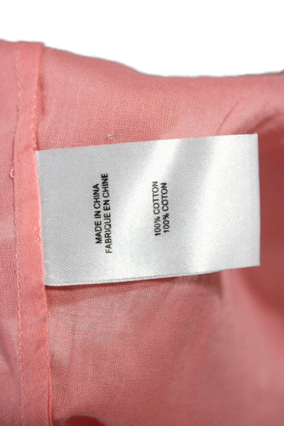 Theory Womens Collared Cotton Pink Basic Button-Up 3/4 Sleeve Size M