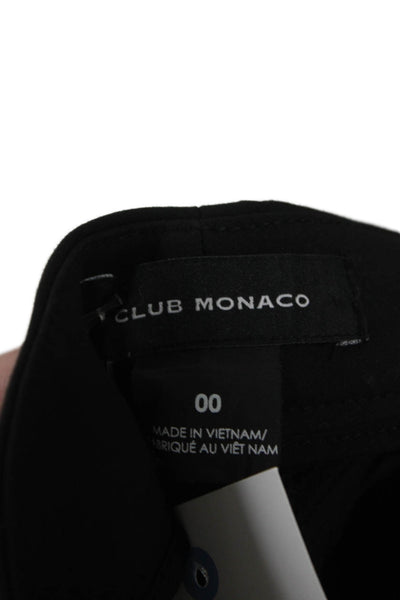 Club Monaco Women Ankle Pants Black Cotton Pull On Size 00