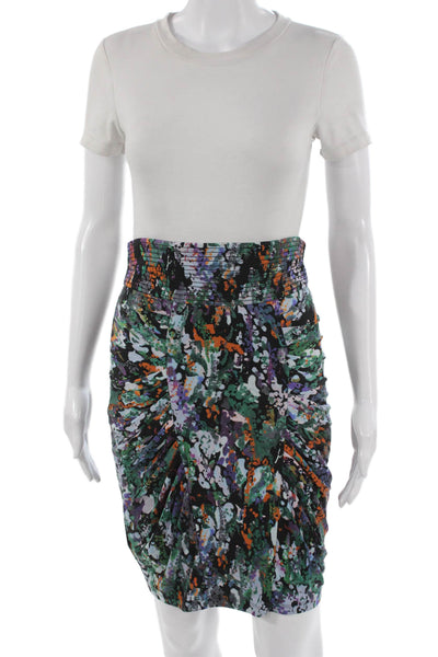 Catherine Malandrino Womens Multicolor Silk Tulip Skirt Knee Length Size 6