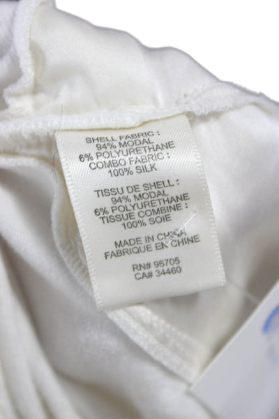 Rebecca Taylor Women Sweater White Modal Long Sleeve Round Neck Size M