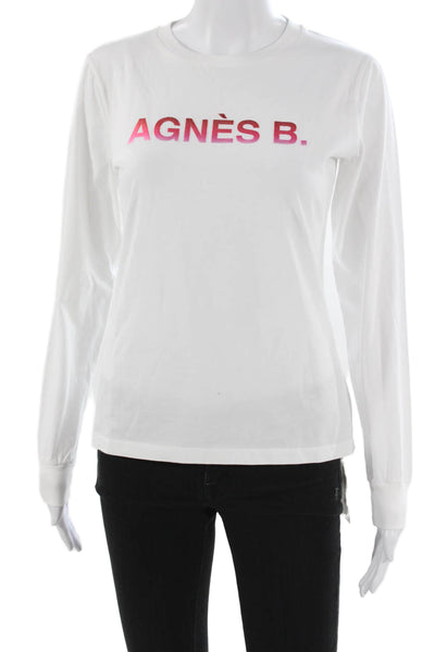 Agnes B Womens Basic Cotton Crew Neck Long Sleeve T-Shirt Size 2