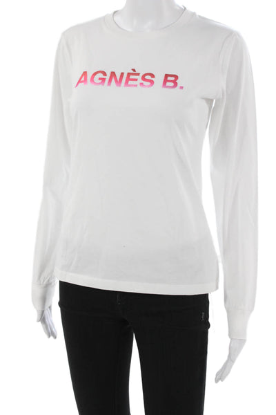 Agnes B Womens Basic Cotton Crew Neck Long Sleeve T-Shirt Size 2