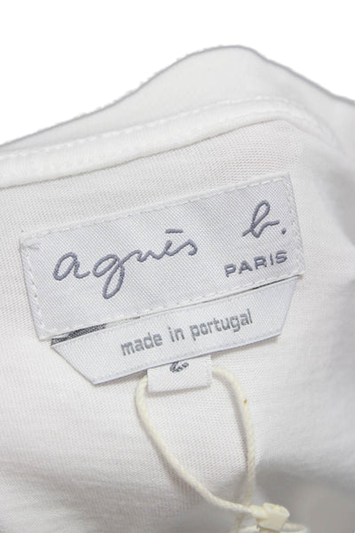Agnes B Womens Basic Cotton Crew Neck Long Sleeve T-Shirt Size 2