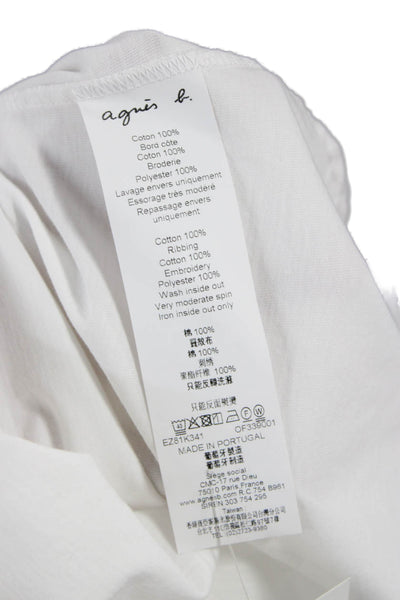 Agnes B Womens Basic Cotton Crew Neck Long Sleeve T-Shirt Size 2