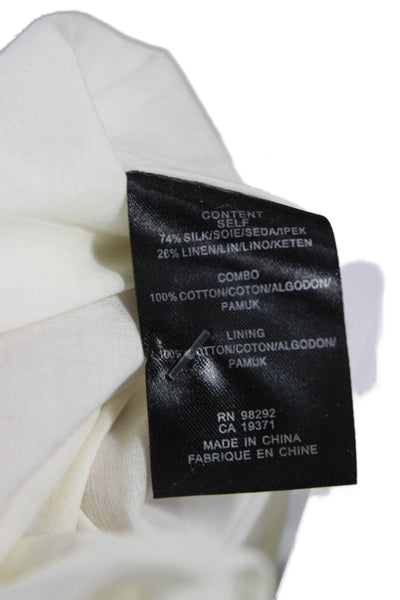 Tibi Women Silk Geometric Sweetheart Camisole White Sleeveless Size 8