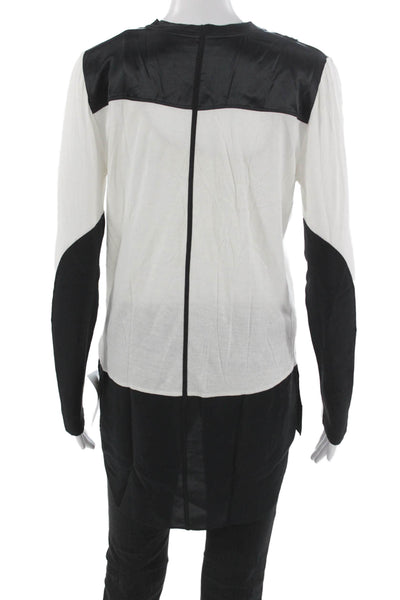 Rag & Bone Womens White Viscose Colorblock Crewneck Longsleeve T-Shirt Size S