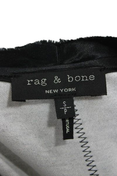Rag & Bone Womens White Viscose Colorblock Crewneck Longsleeve T-Shirt Size S