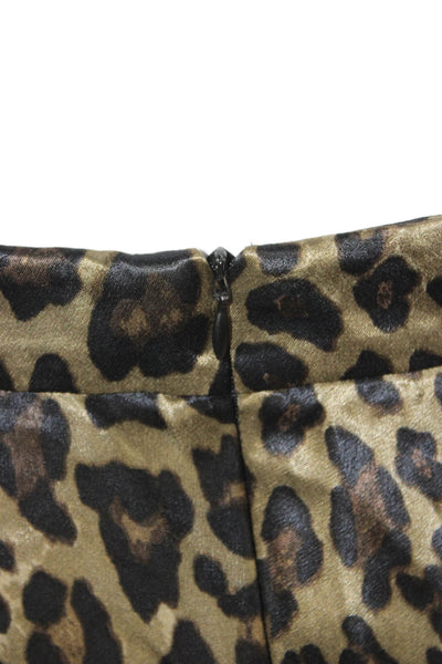 Zara Womens Maxi Skirt Green Animal Print Viscose Zip Fall Size S