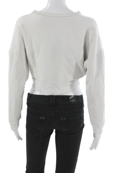 Reformation Womens Pullover Modal Crew Neck Long Sleeve Gray Size M