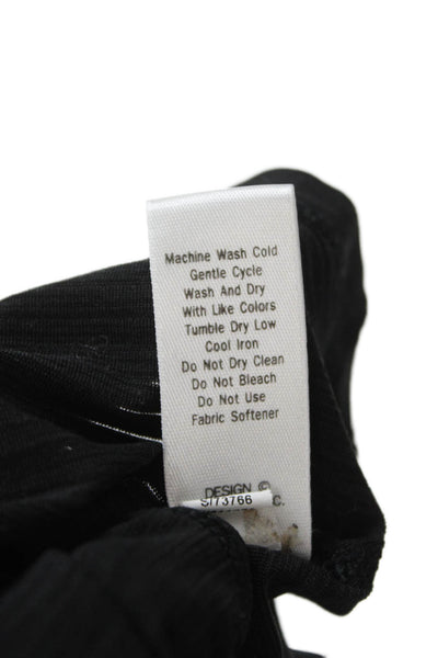 Athleta Womens Black Striped Basic Tank Round Neck Sleeveless Size XS