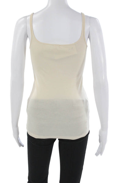J Crew Womens Basic Beige 100% Cotton Square Neck Sleeveless Tank Size XS