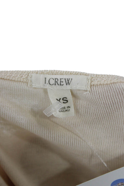 J Crew Womens Basic Beige 100% Cotton Square Neck Sleeveless Tank Size XS