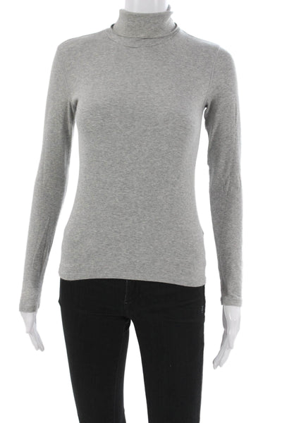 Everlane Women Basic Gray Pima Cotton Turtleneck Pullover Tee Petite Size S