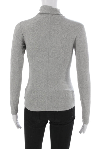 Everlane Women Basic Gray Pima Cotton Turtleneck Pullover Tee Petite Size S