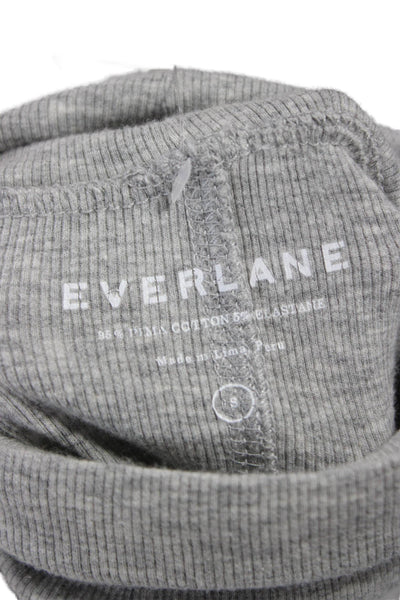 Everlane Women Basic Gray Pima Cotton Turtleneck Pullover Tee Petite Size S