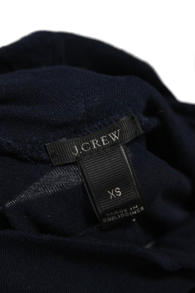J Crew Women Blue Cotton Turtleneck Long Sleeve T-Shirt Basic Size XS