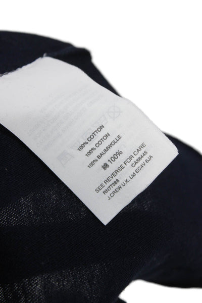 J Crew Women Blue Cotton Turtleneck Long Sleeve T-Shirt Basic Size XS