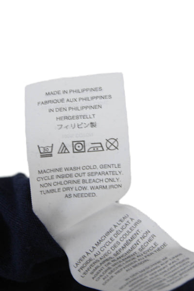 J Crew Women Blue Cotton Turtleneck Long Sleeve T-Shirt Basic Size XS