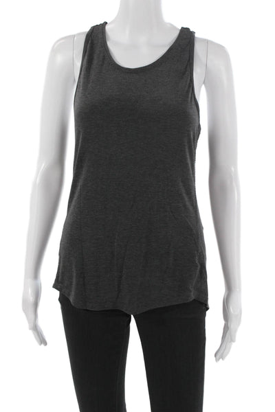 Athleta Women Basic Gray Polyester Sleeveless Tank Round Neck Size XS