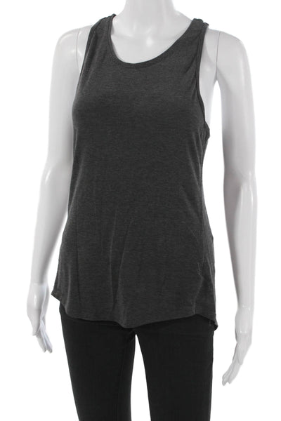 Athleta Women Basic Gray Polyester Sleeveless Tank Round Neck Size XS
