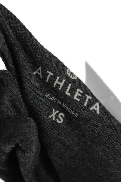 Athleta Women Basic Gray Polyester Sleeveless Tank Round Neck Size XS