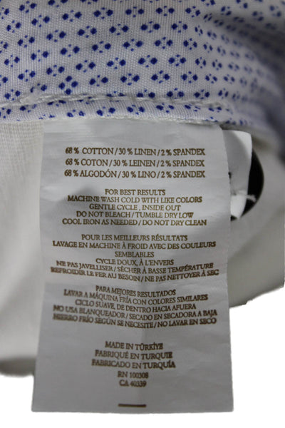 Peter Millar Mens Cropped Cotton Pants White Button Closure Size 33
