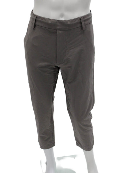 James Perse Mens Cropped Cotton Pants Gray Size 24