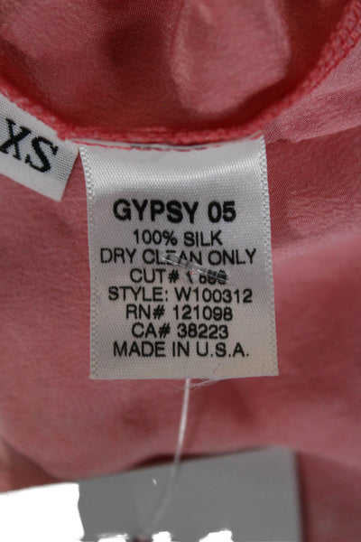 Gypsy 05 Women Romper Orange Tie Dye Silk V-Neck Sleeveless Zip Size XS