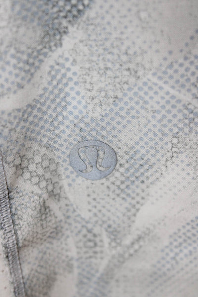 Lululemon Women Athletic White Geometric Drawstring Shorts Size 6