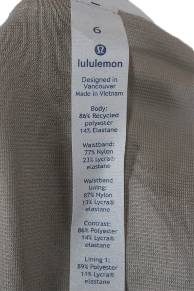 Lululemon Women Athletic White Geometric Drawstring Shorts Size 6