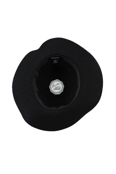 Brixton Womens Wesley Fedora Hat Black Wool Size Small