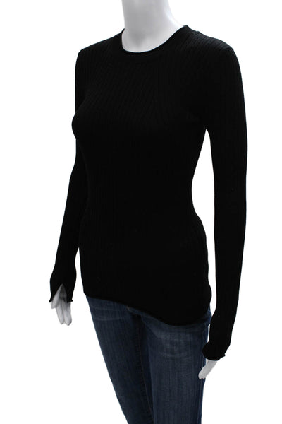 philosophy Women Basic Black Rayon Crew Neck Long Sleeve T-Shirt Size XS