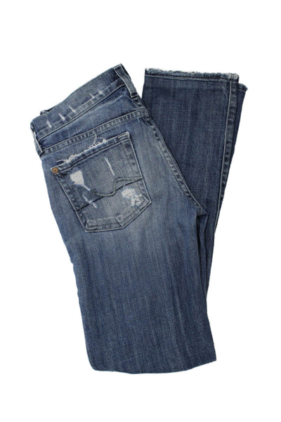 7 For All Mankind Womens Skinny Jeans Blue High Rise Cotton Size 24
