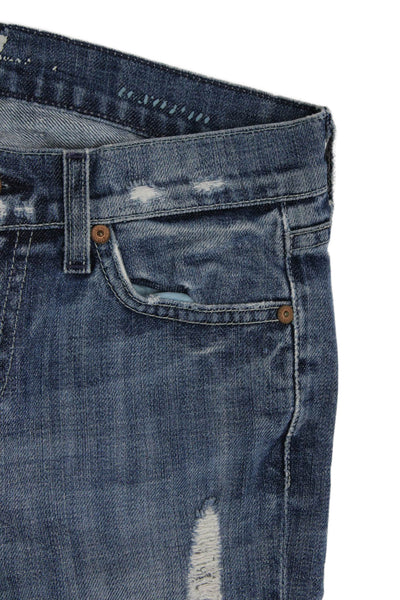 7 For All Mankind Womens Skinny Jeans Blue High Rise Cotton Size 24