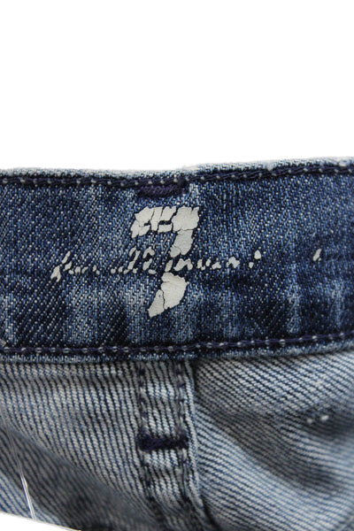 7 For All Mankind Womens Skinny Jeans Blue High Rise Cotton Size 24