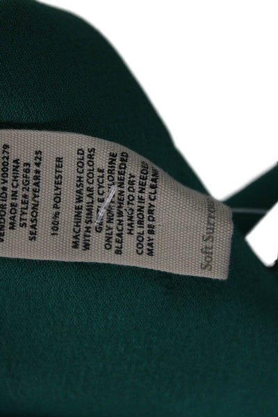 Soft Surroundings Womens Green Collared Long Sleeve Polyester Blouse Size L
