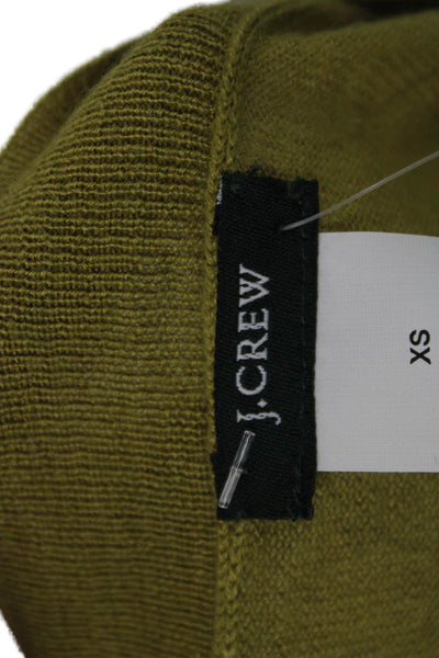 J Crew Women Pullover Sweater V-Neck Long Sleeve Green 55% Silk Size XS