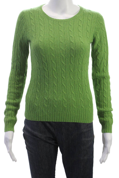 J Crew Womens Merino Wool Crew Neck Pullover Sweater Green Long Sleeve Size PXS