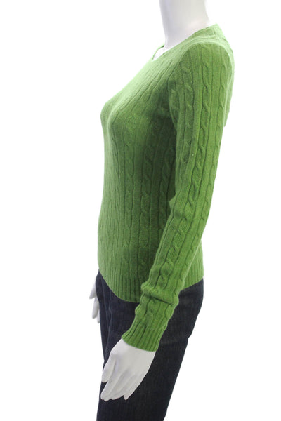 J Crew Womens Merino Wool Crew Neck Pullover Sweater Green Long Sleeve Size PXS